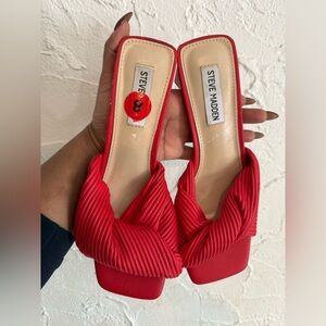 Steve Madden Red Pleated Sandals